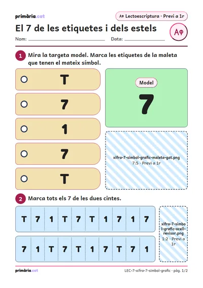 Pàgina 1 de 2: El 7 de les etiquetes i dels estels