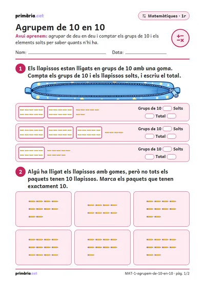 Pàgina 1 de 2: Agrupem de 10 en 10