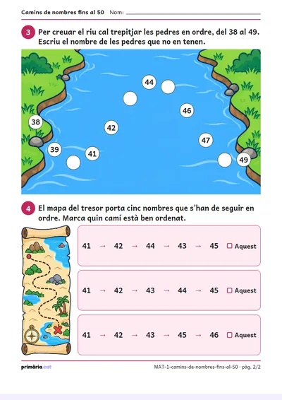 Pàgina 2 de 2: Camins de nombres fins al 50