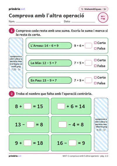 Pàgina 1 de 2: Comprova amb l'altra operació