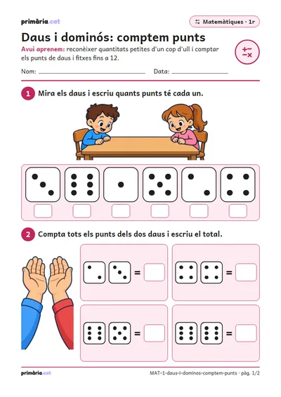 Pàgina 1 de 2: Daus i dominós: comptem punts