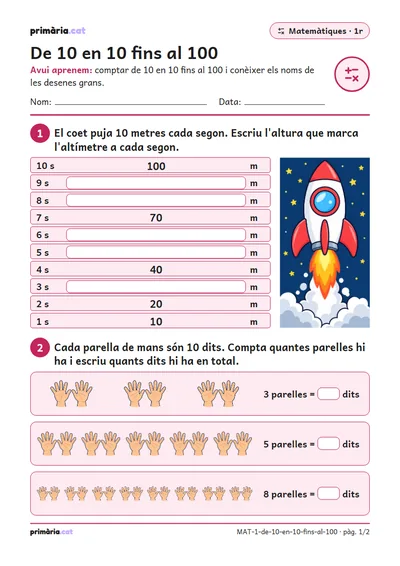 Pàgina 1 de 2: De 10 en 10 fins al 100