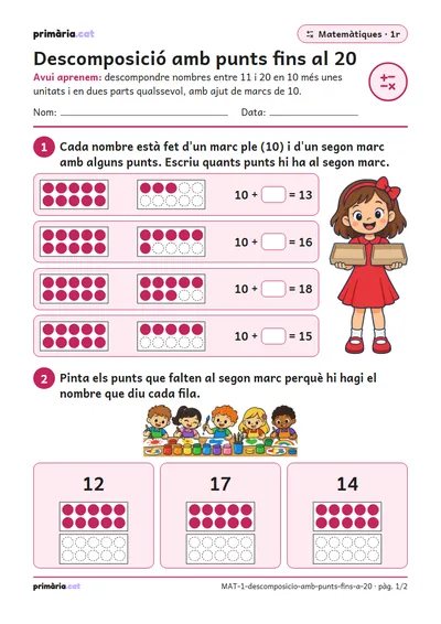 Pàgina 1 de 2: Descomposició amb punts fins al 20