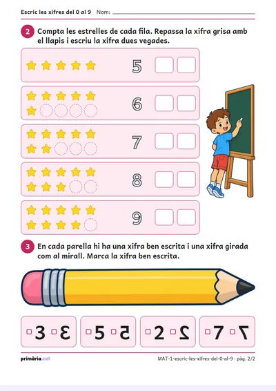 Pàgina 2 de 2: Escric les xifres del 0 al 9