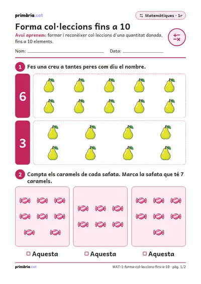 Pàgina 1 de 2: Forma col·leccions fins a 10