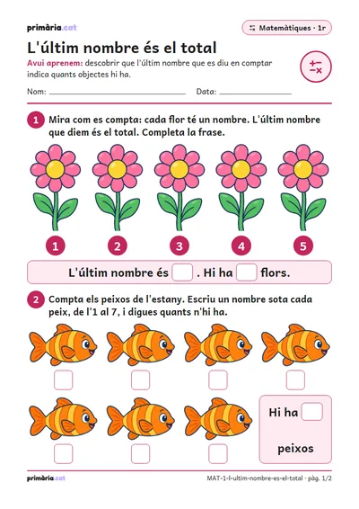 Pàgina 1 de 2: L'últim nombre és el total