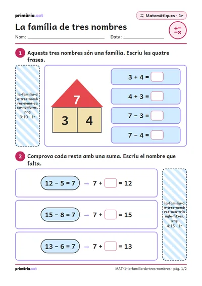 Pàgina 1 de 2: La família de tres nombres