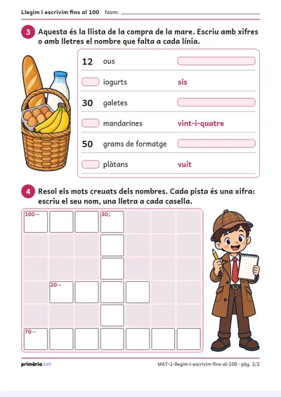 Pàgina 2 de 2: Llegim i escrivim fins al 100