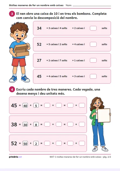 Pàgina 2 de 2: Moltes maneres de fer un nombre amb caixes