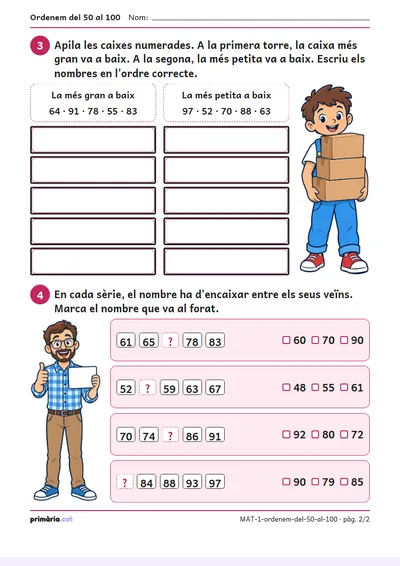Pàgina 2 de 2: Ordenem del 50 al 100