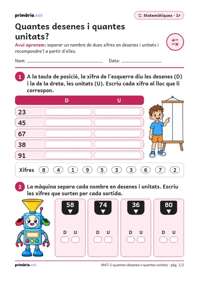 Pàgina 1 de 2: Quantes desenes i quantes unitats?