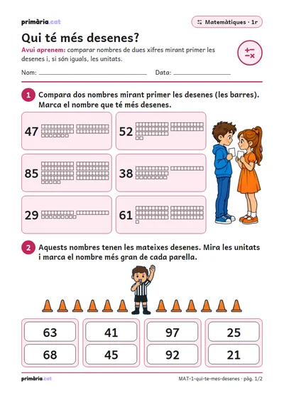 Pàgina 1 de 2: Qui té més desenes?