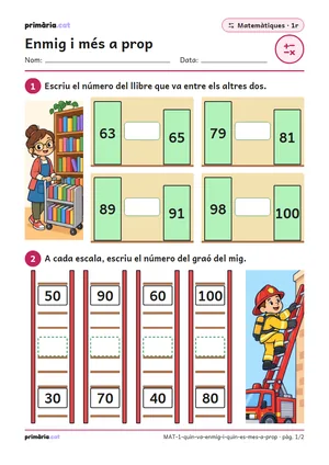 Primera pàgina de la fitxa «Enmig i més a prop»