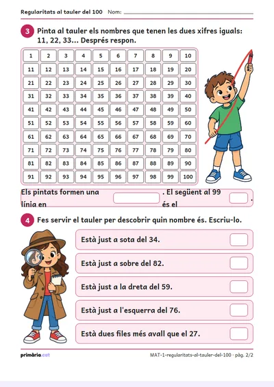 Pàgina 2 de 2: Regularitats al tauler del 100