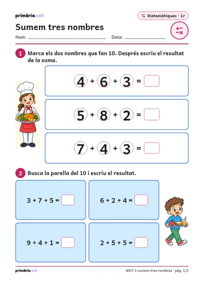 Pàgina 1 de 2: Sumem tres nombres
