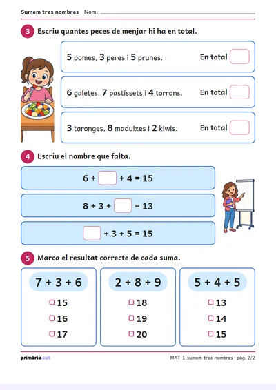 Pàgina 2 de 2: Sumem tres nombres