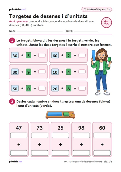 Pàgina 1 de 2: Targetes de desenes i d'unitats