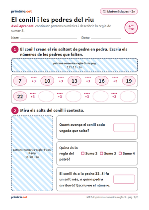 Primera pàgina de la fitxa «El conill i les pedres del riu»