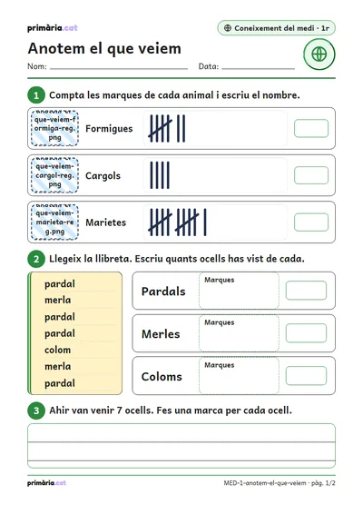 Pàgina 1 de 2: Anotem el que veiem