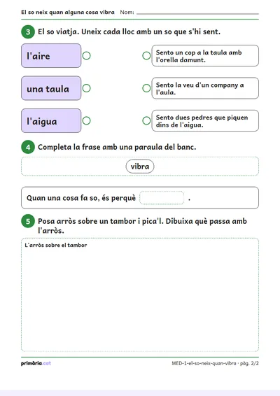 Pàgina 2 de 2: El so neix quan alguna cosa vibra