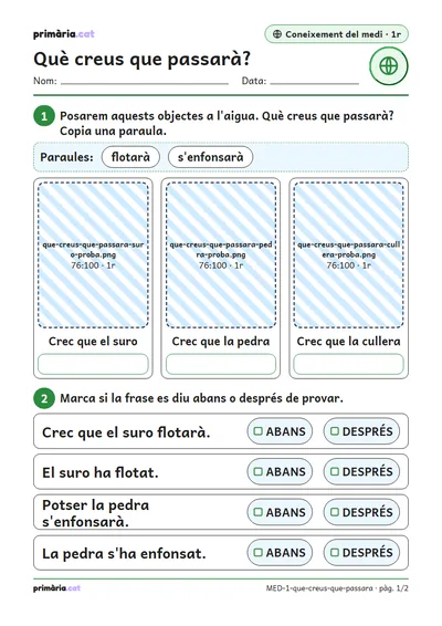 Pàgina 1 de 2: Què creus que passarà?