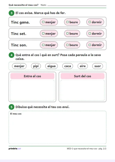 Pàgina 2 de 2: Què necessita el meu cos?