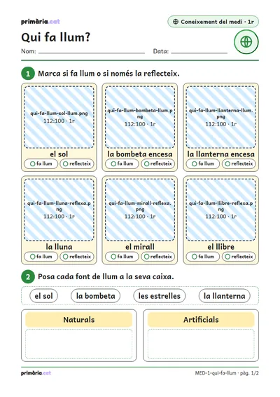 Pàgina 1 de 2: Qui fa llum?