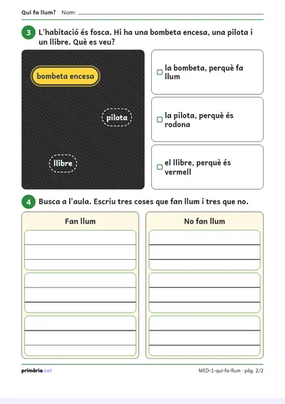 Pàgina 2 de 2: Qui fa llum?