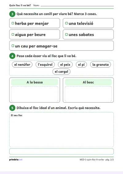 Pàgina 2 de 2: Quin lloc li va bé?
