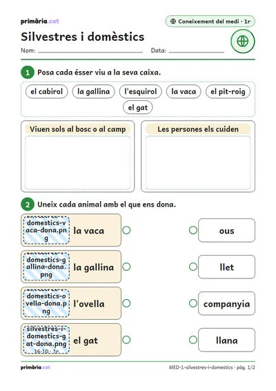 Pàgina 1 de 2: Silvestres i domèstics